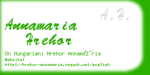 annamaria hrehor business card